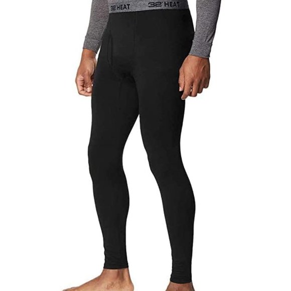 NWT 32 Degrees Men's Base Layer Thermal Pants 2 Pack Black Size S $40 JK041 - Picture 3 of 3